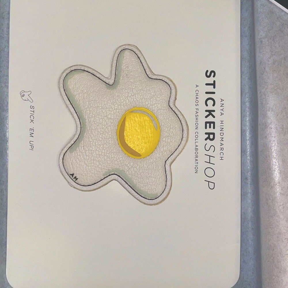 ANYA HINDMARCH Leather Sticker of Sunny Side Egg